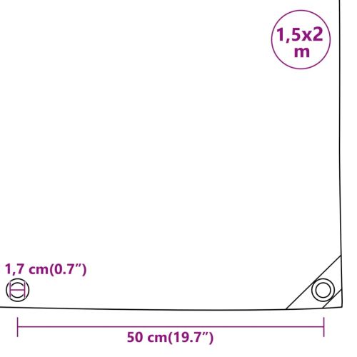 Брезент зелен 1,5x2 м 650 г/м²