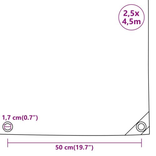 Брезент черен 2,5x4,5 м 650 г/м²