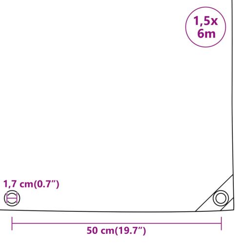 Брезент антрацит 1,5x6 м 650 г/м²