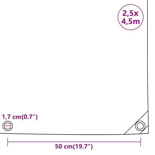 Брезент антрацит 2,5x4,5 м 650 г/м²