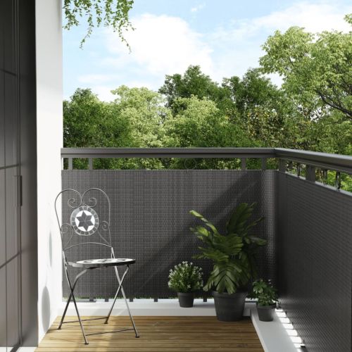 Балконски параван, антрацит, 500x100 см, полиратан
