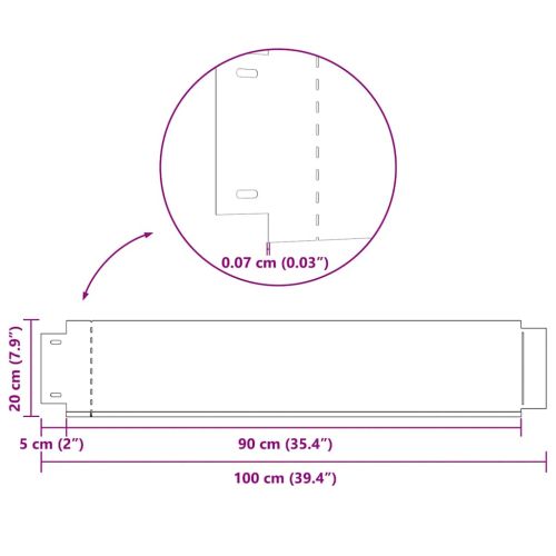 Бордюрни ленти, 10 бр, поцинкована стомана, 100x20 см