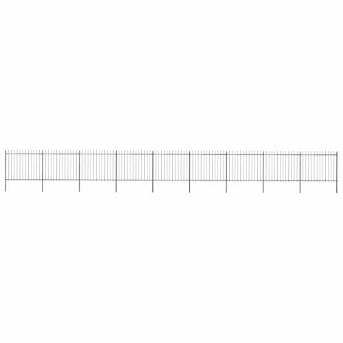 Градинска ограда с връх тип копие, стомана, 1603,5x150 см, черна