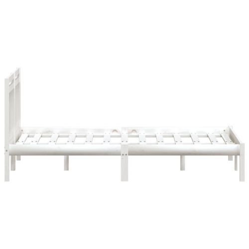 рамка за легло бяло 150x200 см King Size масивно дърво
