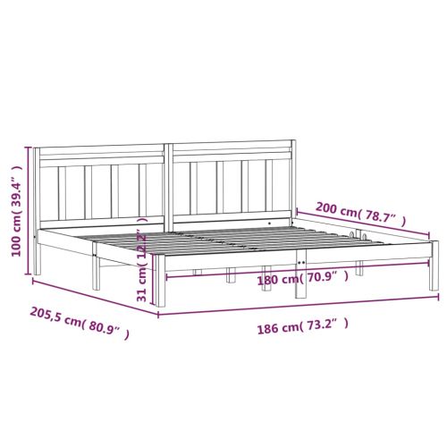 Рамка за легло 180x200 см Super King дърво масив