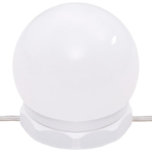 Комплект тоалетка с LED, кафяв дъб, инженерно дърво