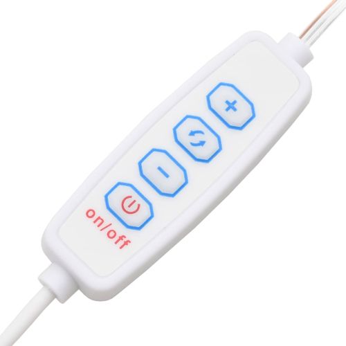 Комплект тоалетка с LED, бяла, инженерно дърво