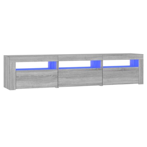 ТВ шкаф с LED осветление, сив сонома, 180x35x40 см