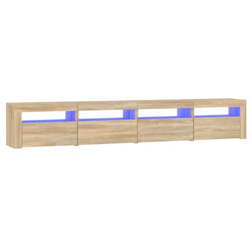 ТВ шкаф с LED осветление, дъб сонома, 240x35x40 см
