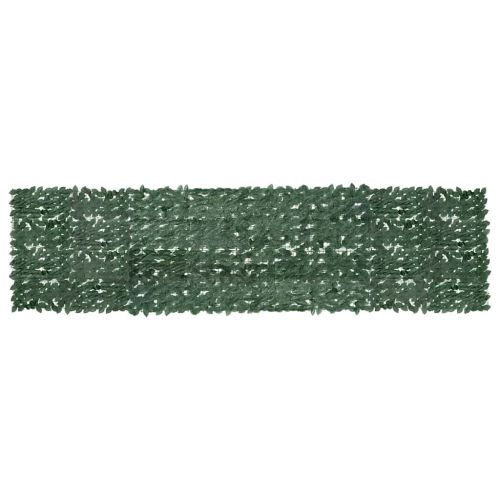 Балконски параван с тъмнозелени листа, 400x100 см