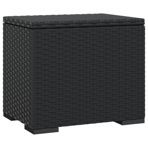 Табуретки с възглавници 2 бр черни 40x30x40 см полиратан