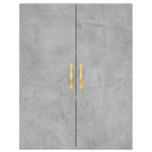 Висок шкаф, бетонно сив, 69,5x34x180 см, инженерно дърво