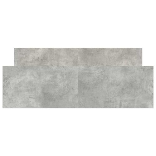 Рамка за легло с горна и долна табла, бетонно сива, 135x190 см