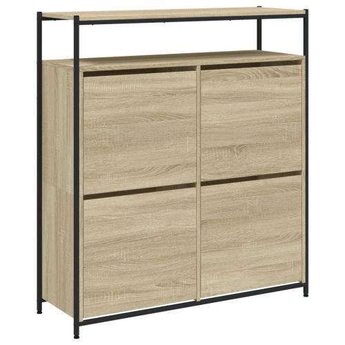 Шкаф за обувки с 4 флип чекмеджета сонома дъб 100x34x112 см