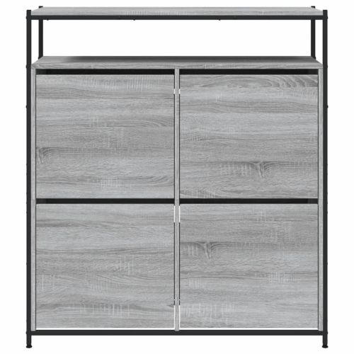Шкаф за обувки с 4 флип чекмеджета сив сонома 100x34x112 см