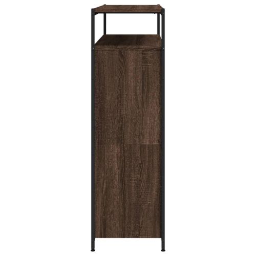Шкаф за обувки с 4 флип чекмеджета кафяв дъб 100x34x112 см