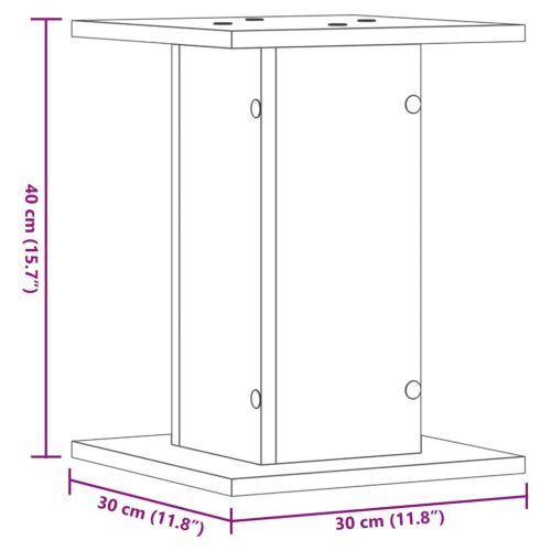 Стойки за растения 2 бр бели 30x30x40 см инженерно дърво