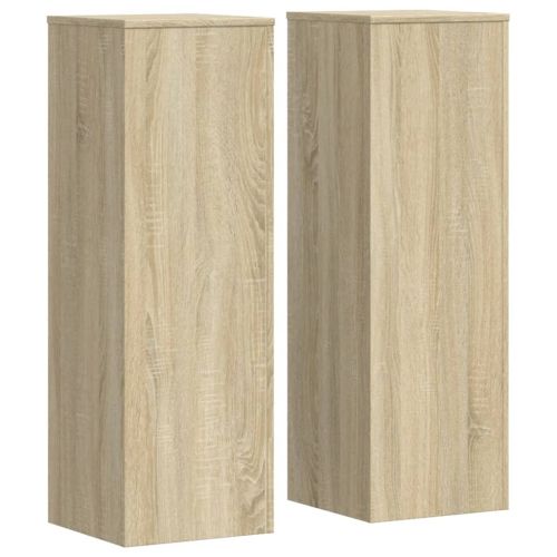 Стойки за растения 2 бр дъб сонома 33x33x100 см инженерно дърво