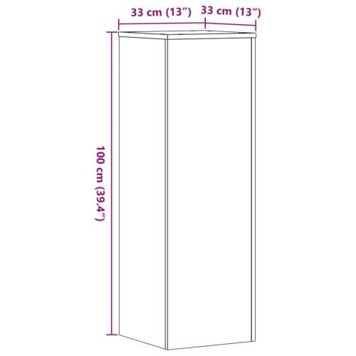 Стойки за растения 2 бр дъб артизан 33x33x100см инженерно дърво