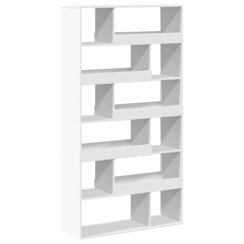 Етажерка за книги, бяла, 100x33x187,5 см, инженерно дърво