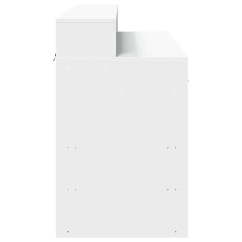 Бюро с LED осветление, бяло, 120x55x91 см, инженерно дърво