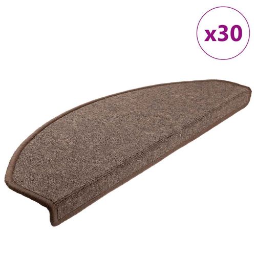 Изтривалки за стълби, 30 бр., 65x24x4 см, кафеенокафяви, полукръгли, големи