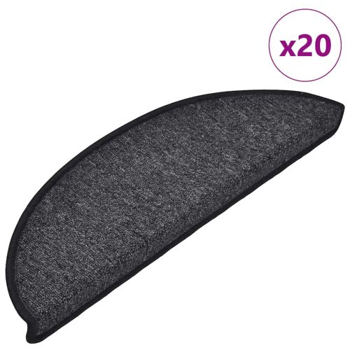 Изтривалки за стълби, 20 бр., 56x17x3 см, антрацит, полукръгли