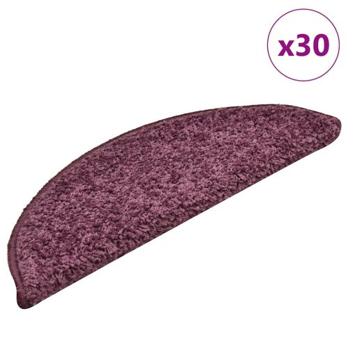 Изтривалки за стълби, 30 бр., 56x17x3 см, тъмнолилави, полукръгли