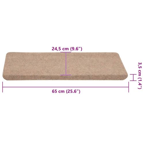 Самозалепващи стелки за стълби, 15 бр, 65x24,5x3,5 см, сиви