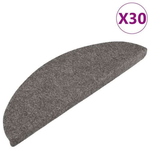 Самозалепващи стелки за стълби, 30 бр, сиви, 56x17x3 см