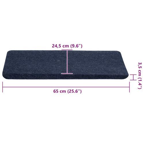 Самозалепващи стелки за стълби, 30 бр, синьо, 65x24,5x3,5 см