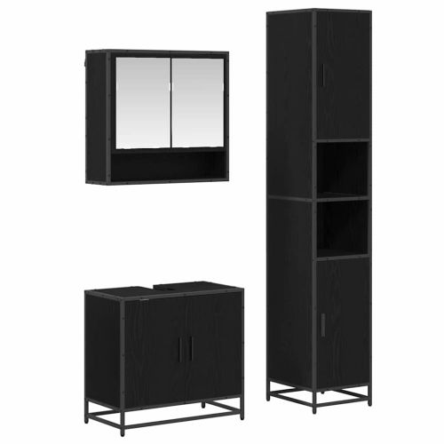 Комплект мебели за баня с рафт 3 pcs Дъб Инженерно дърво