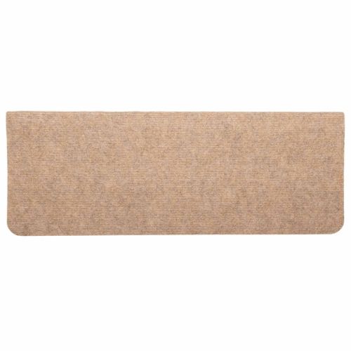 Самозалепващи стелки за стълби, 15 бр, 65x24,5x3,5 см, бежови