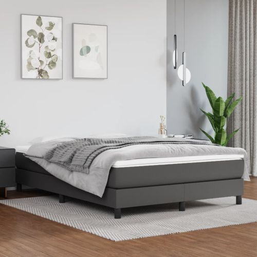 Матрак с покет пружини средна твърдост сив 140x200x20 см изкуствена кожа