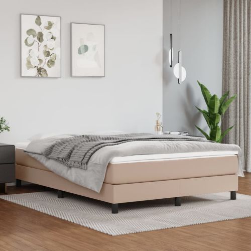 Матрак с покет пружини средна твърдост капучино 140x200x20 см изкуствена кожа