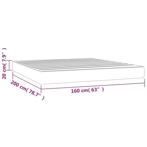 Матрак за легло с покет пружини средна твърдост таупе 160x200x20 см плат