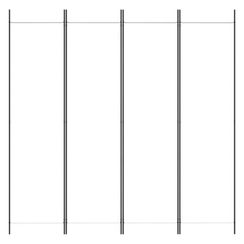 Параван за стая, 4 панела, бял, 200x200 см, текстил