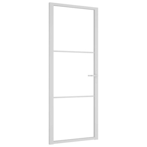 Интериорна врата 83x201,5 см бяла ESG стъкло и алуминий