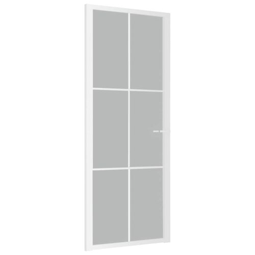 Интериорна врата, 83x201,5 см, бял мат, стъкло и алуминий