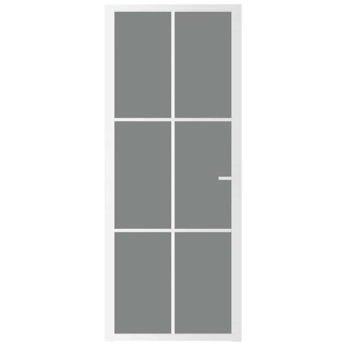 Интериорна врата 83x201,5 см бяла ESG стъкло и алуминий