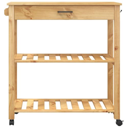 Кухненска количка "MONZA" 84x40x88,5 см борово дърво масив