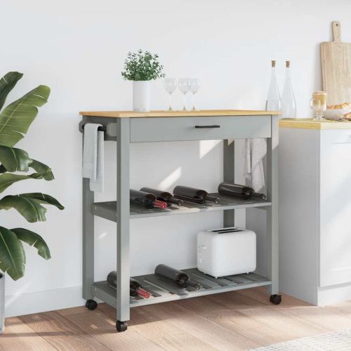 Кухненска количка "MONZA" 84x40x88,5 см борово дърво масив