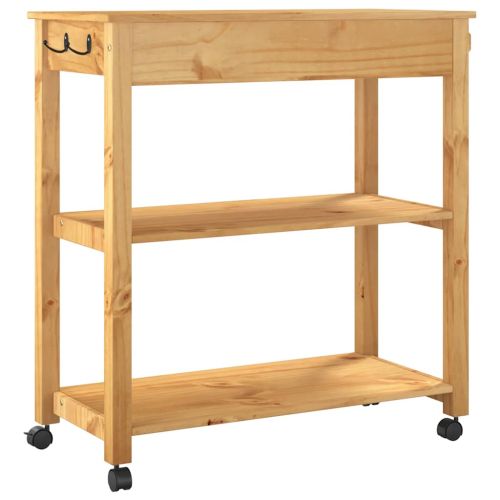 Кухненска количка "MONZA" 84x40x88,5 см борово дърво масив