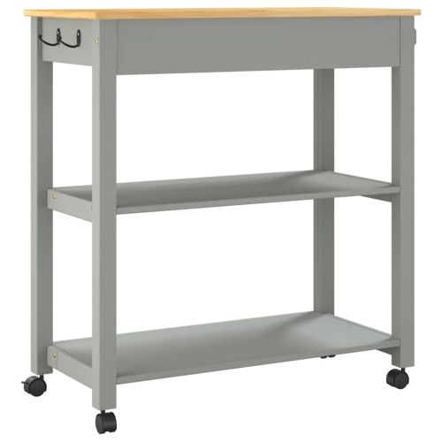 Кухненска количка "MONZA" 84x40x88,5 см борово дърво масив