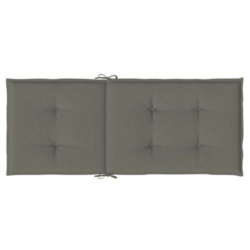 Възглавници за стол 2 бр меланж тъмносиви 120x50x4 см плат