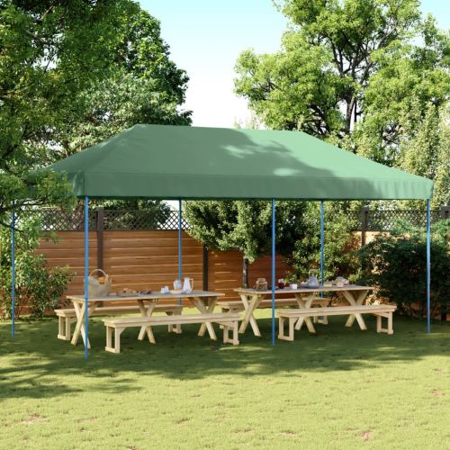 Сгъваема парти шатра, pop-up, зелена, 580x292x315 см