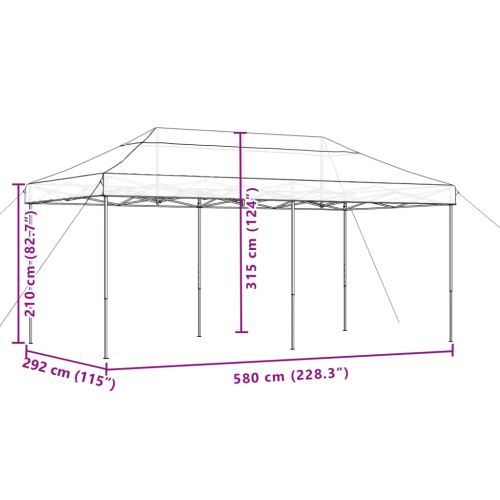 Сгъваема парти шатра, pop-up, зелена, 580x292x315 см