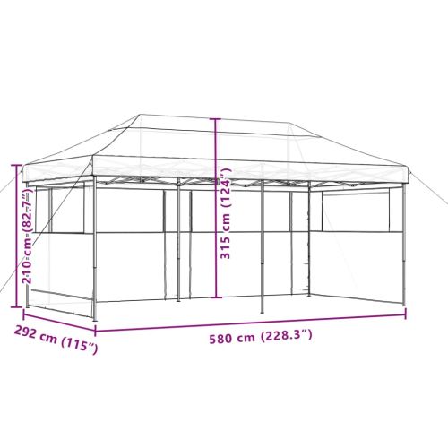Сгъваема парти шатра pop-up с 3 странични стени кафява