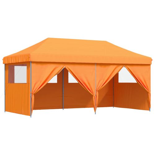 Сгъваема парти шатра pop-up с 4 странични стени оранжева
