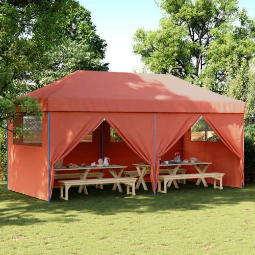 Сгъваема парти шатра pop-up с 4 странични стени теракота